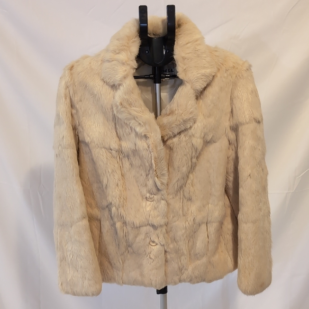 Luxurious Cream Rabbit Fur Coat